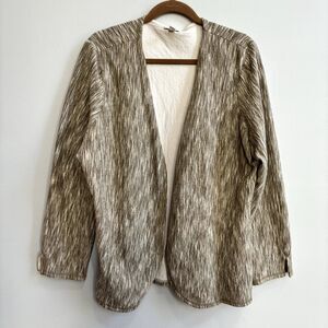 J. Jill Open Front Cardigan Sweater Women's XL Beige Cream Casual Classic Layer